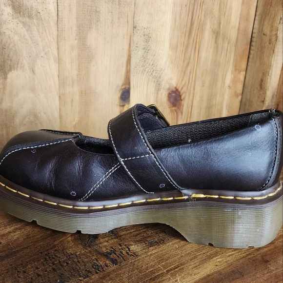 Dr. Martens Rare Flower Embossed Chunky Platform Mary Jane - Picture 9 of 13